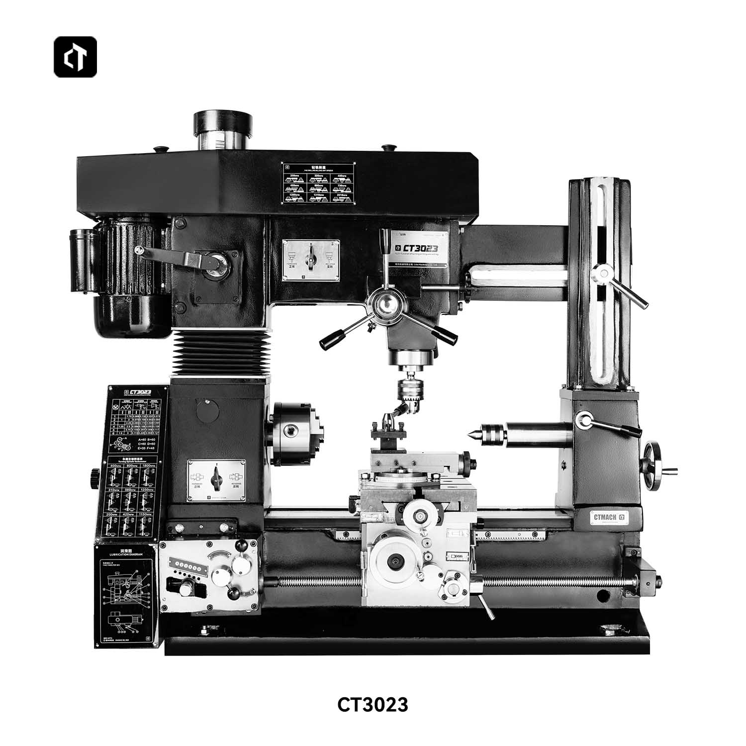 Bench Lathe 750W Metal - Tour à métaux multifonctionnel CT3023, 3