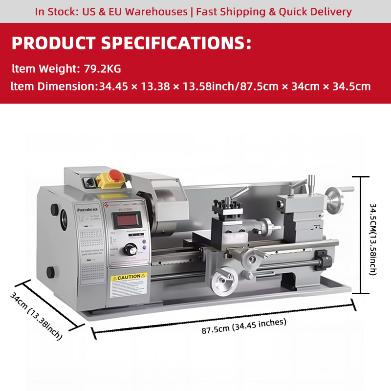 Tour à métaux manuel professio - Bench Lathe 750W Metal avis et prix