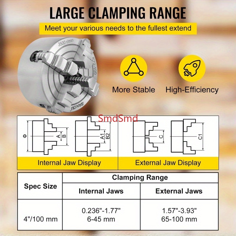 Mandrin manuel à 4 mors indépe - Wood Lathe Chuck 4 Jaw avis et prix